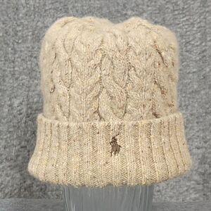 Polo Ralph Lauren Cuff Beanie Mens Brown Merino Wool Alpaca Blend Cable Knit Cap